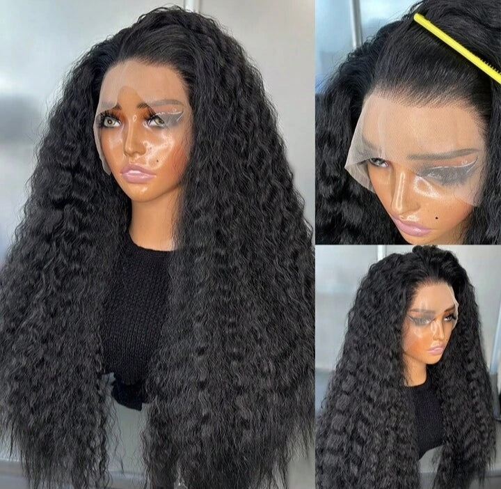 Long Wavy Water Kanekalon Heat Resistant Wig(human blend)